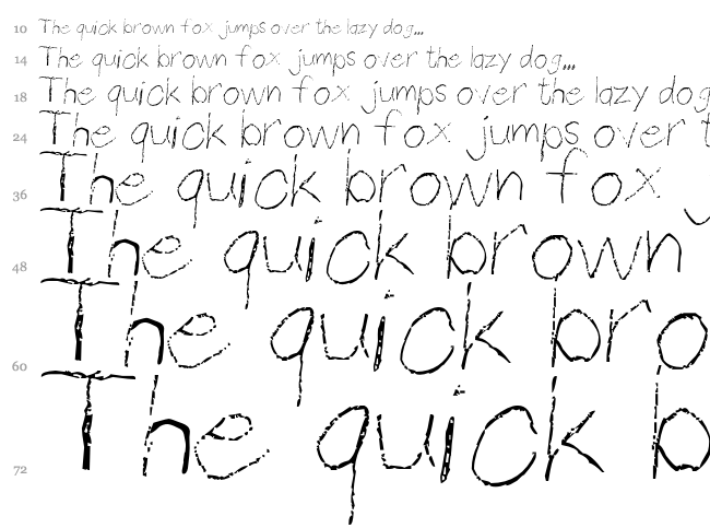 Thin Pencil Handwriting font waterfall